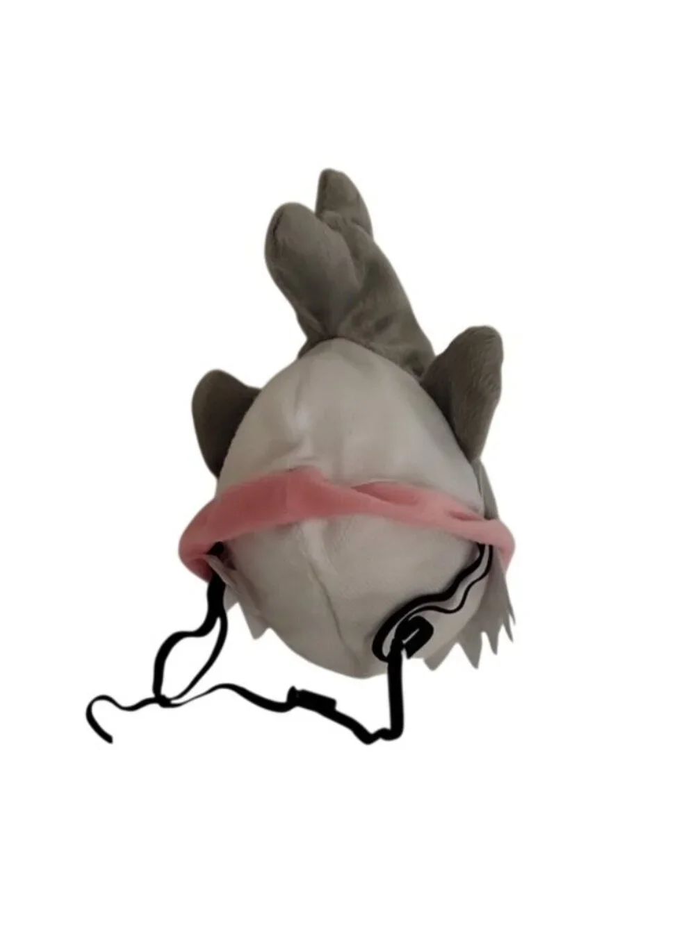 Shark Hat Plush Halloween Pet Costume Cat Dog Adjustable Strap Small Medium Gray